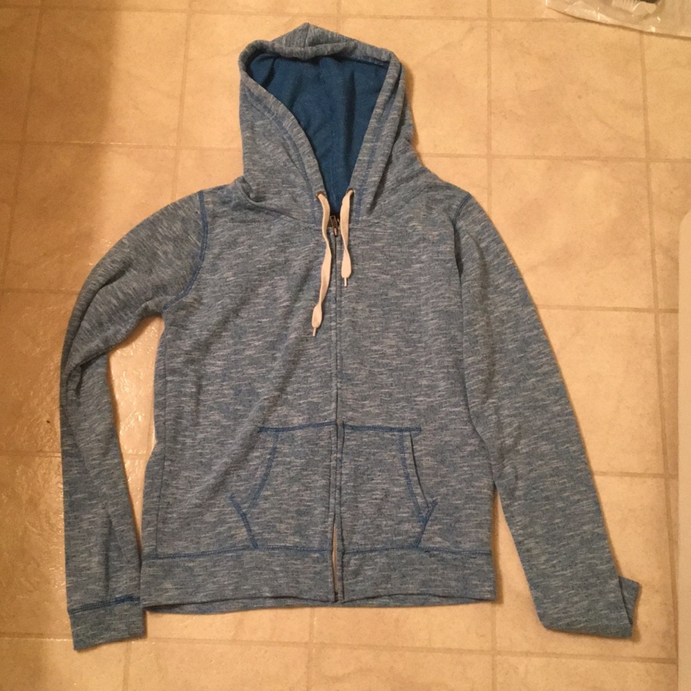 Comfy sweatshirt zip up heather blue